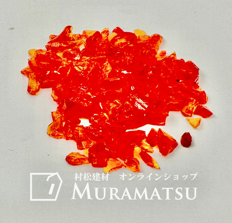 ガラス骨材　オレンジレッド　3〜6mm　　１kg（送料込み）