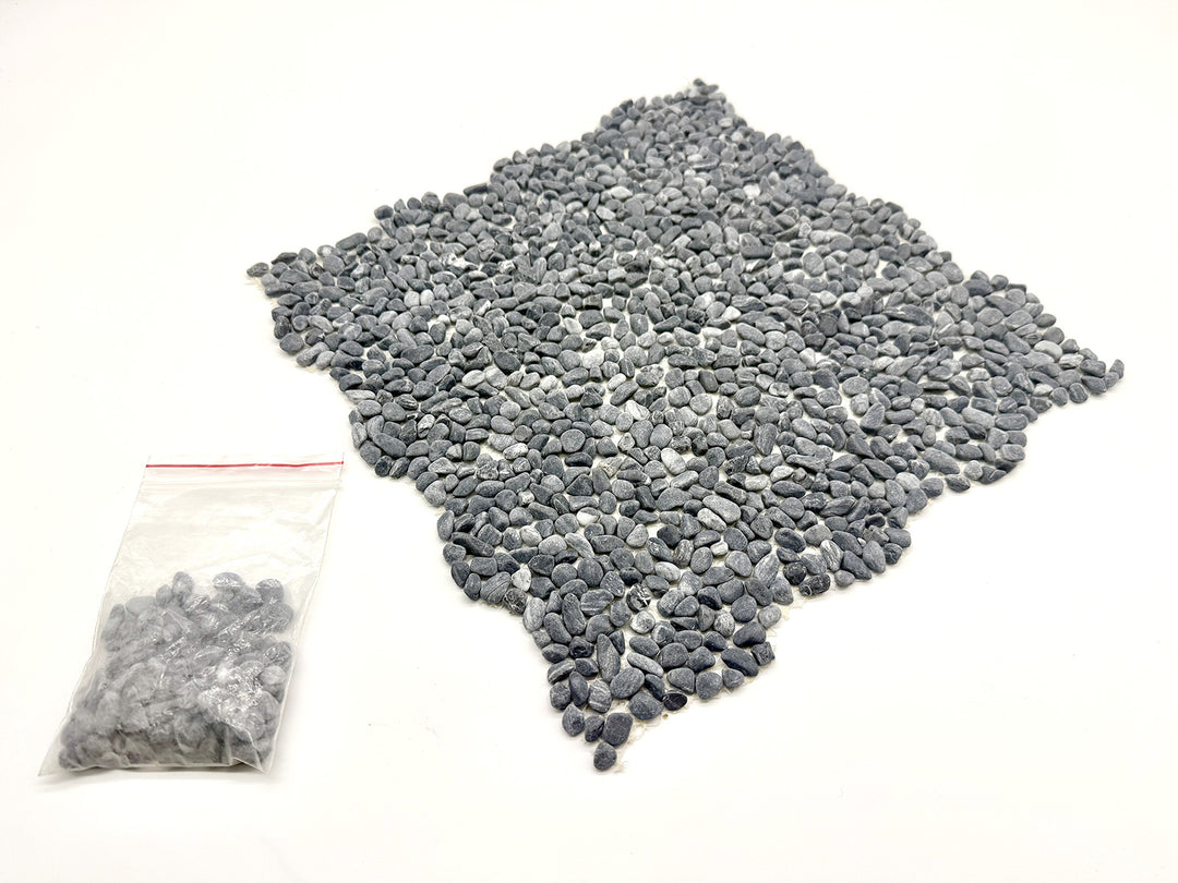 洗い出しシート 602(Black Pebble) 2分 7-9mm 11枚入＋予備石/約1㎡ 4辺波型