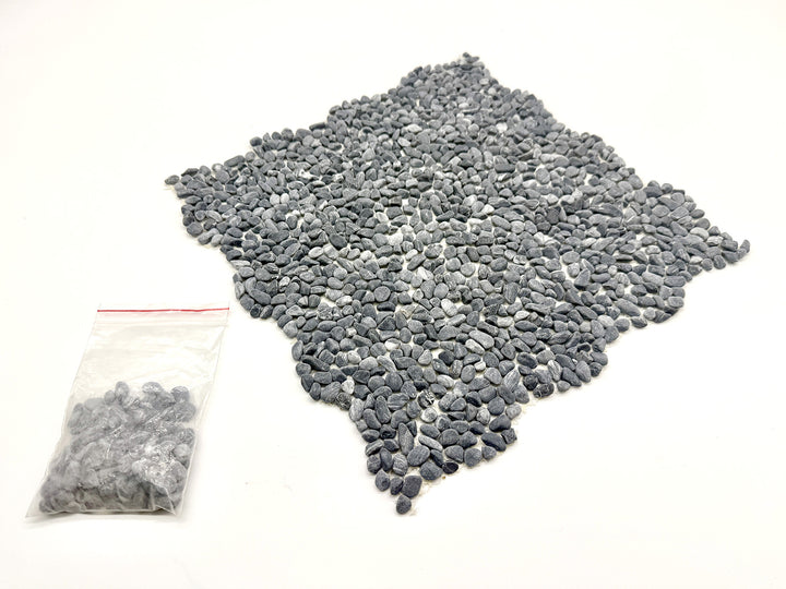 洗い出しシート 602(Black Pebble) 2分 7-9mm 11枚入＋予備石/約1㎡ 4辺波型