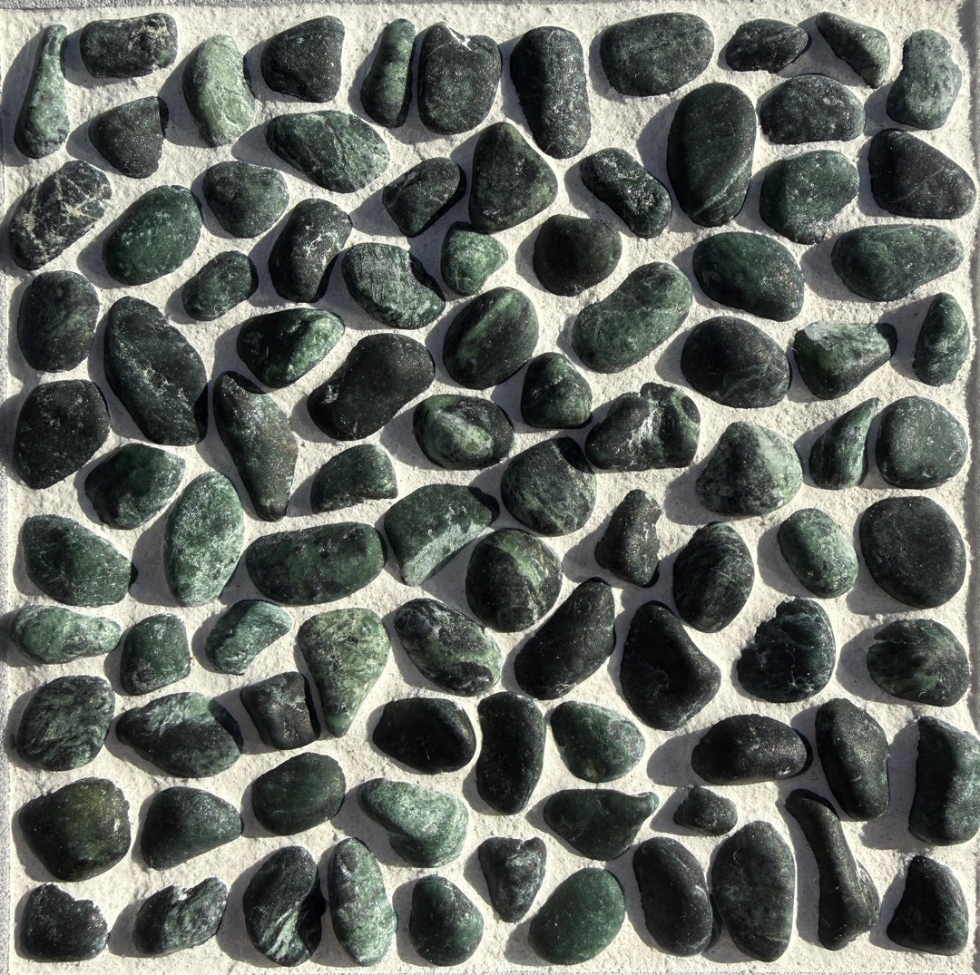 洗い出しシート 603(Dark Green Pebble) 2分 7-9mm 11枚入＋予備石/約1㎡ 4辺波型