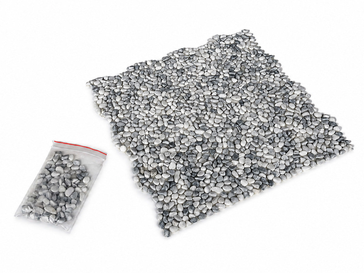 洗い出しシート 604(White Pebble) 2分 7-9mm 11枚入＋予備石/約1㎡ 1辺直線