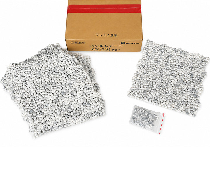 洗い出しシート 604(White Pebble) 3分 9-13mm 11枚入＋予備石/約1㎡ 1辺直線