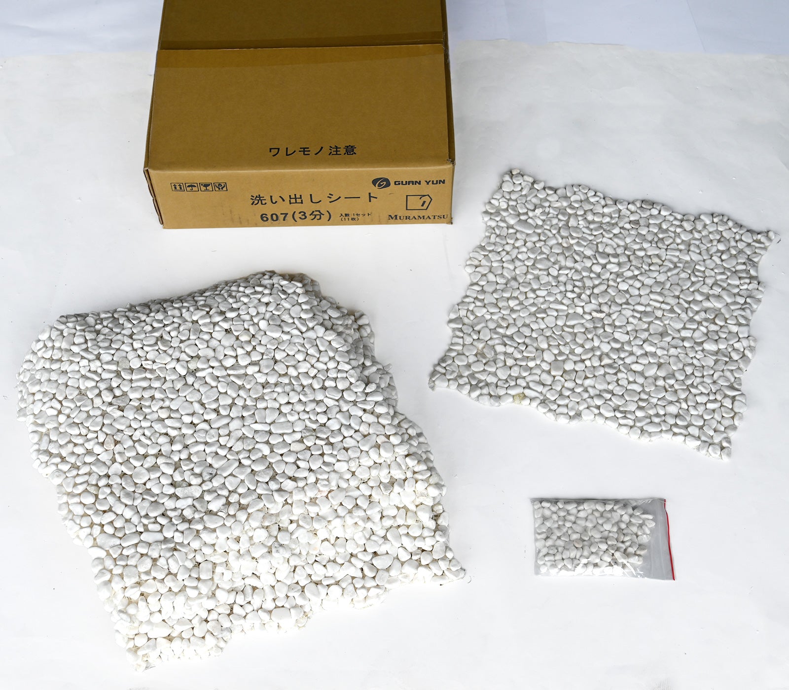 洗い出しシート 607(Dolonite) 3分 9-13mm 11枚入＋予備石/約1㎡ 4辺波型
