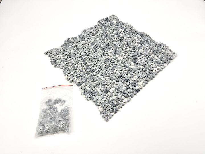 洗い出しシート 608(Gary Pebble) 2分 7-9mm 11枚入＋予備石/約1㎡ 1辺直線