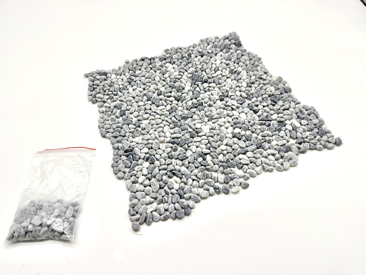 洗い出しシート 608(Gary Pebble) 2分 7-9mm 11枚入＋予備石/約1㎡ 4辺波型
