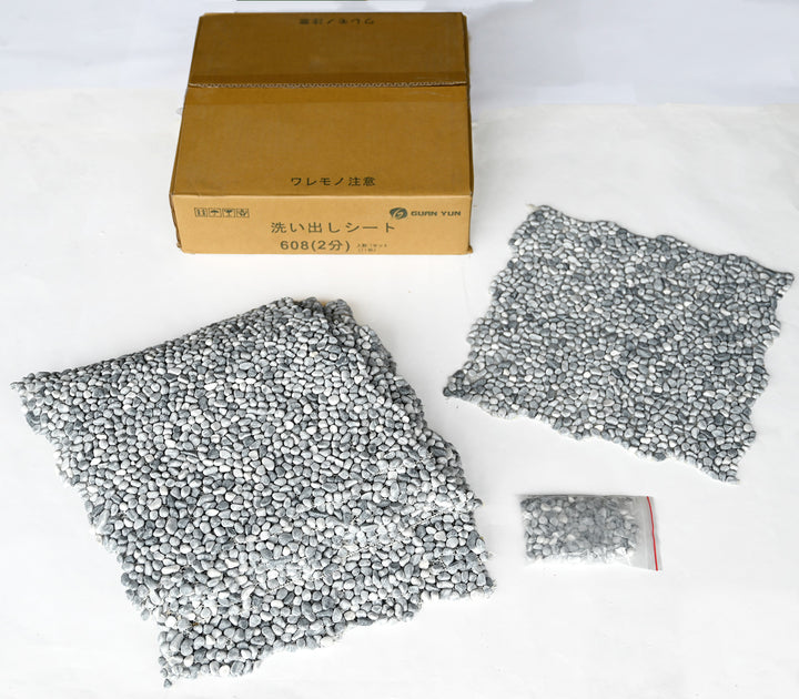 洗い出しシート 608(Gary Pebble) 2分 7-9mm 11枚入＋予備石/約1㎡ 4辺波型