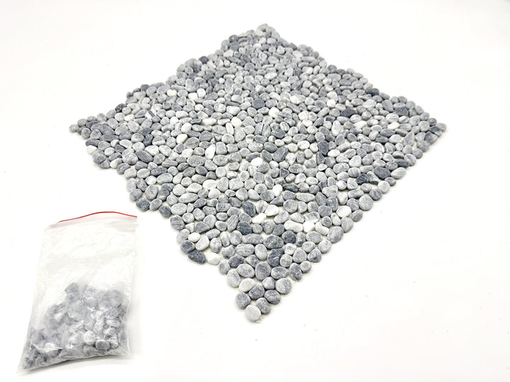 洗い出しシート 608(Gary Pebble) 3分 9-13mm 11枚入＋予備石/約1㎡ 1辺直線