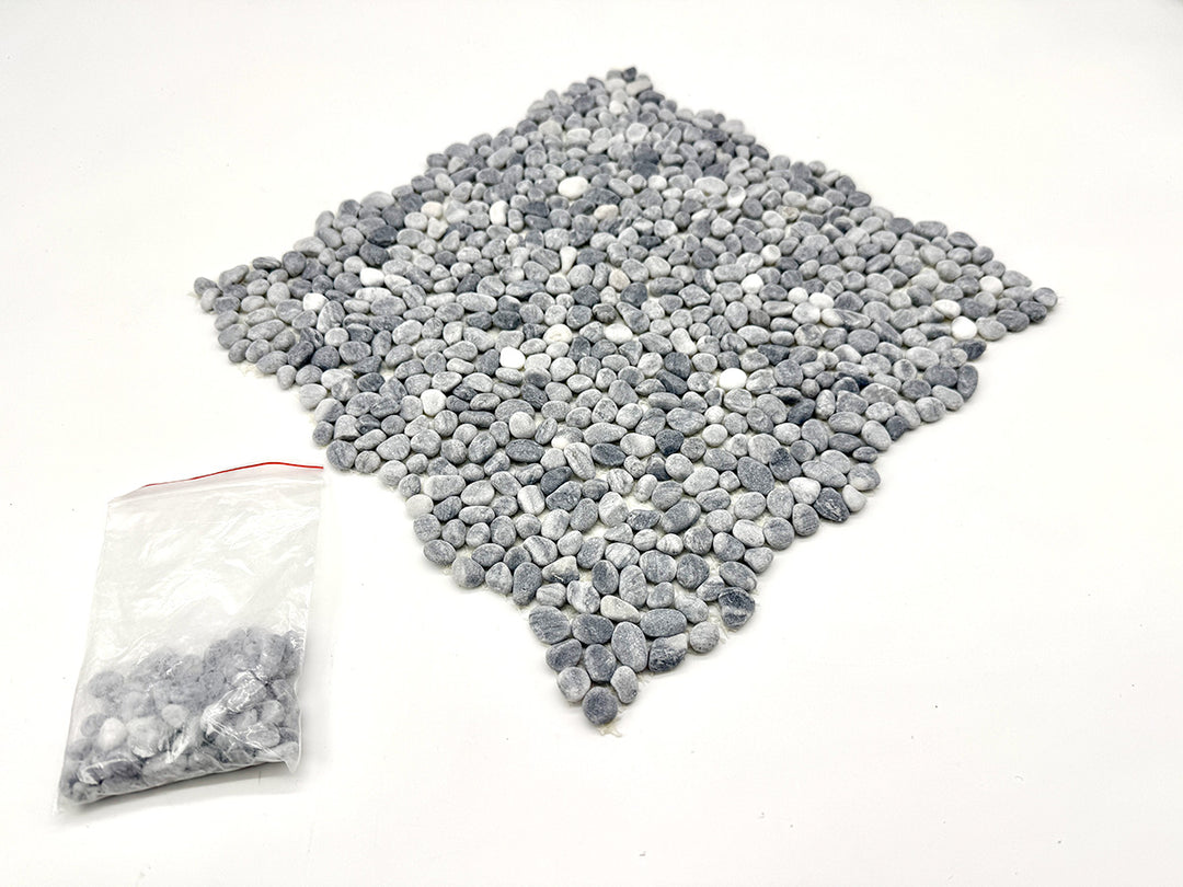 洗い出しシート 608(Gary Pebble) 3分 9-13mm 11枚入＋予備石/約1㎡ 4辺波型