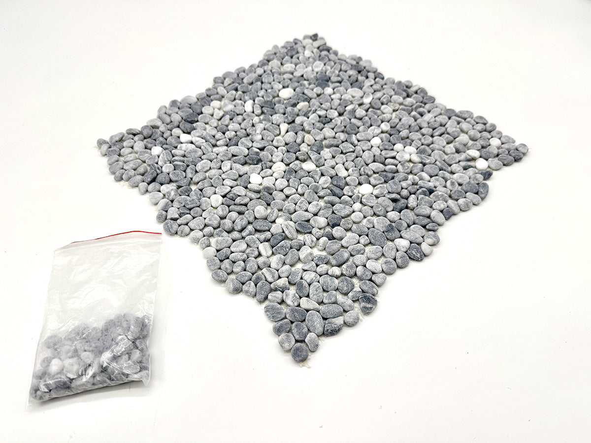 洗い出しシート 608(Gary Pebble) 3分 9-13mm 11枚入＋予備石/約1㎡ 4辺波型