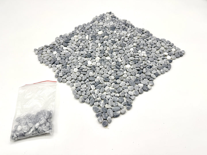 洗い出しシート 608(Gary Pebble) 3分 9-13mm 11枚入＋予備石/約1㎡ 4辺波型