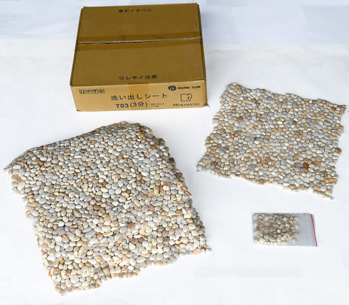 洗い出しシート 703(Three color Stone) 3分 9-13mm 11枚入＋予備石/約1㎡ 4辺波型