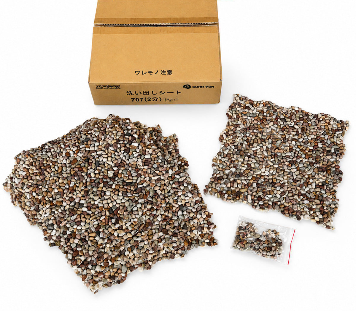 洗い出しシート 707(Cloud Stone) 2分 7-9mm 11枚入＋予備石/約1㎡ 4辺波型