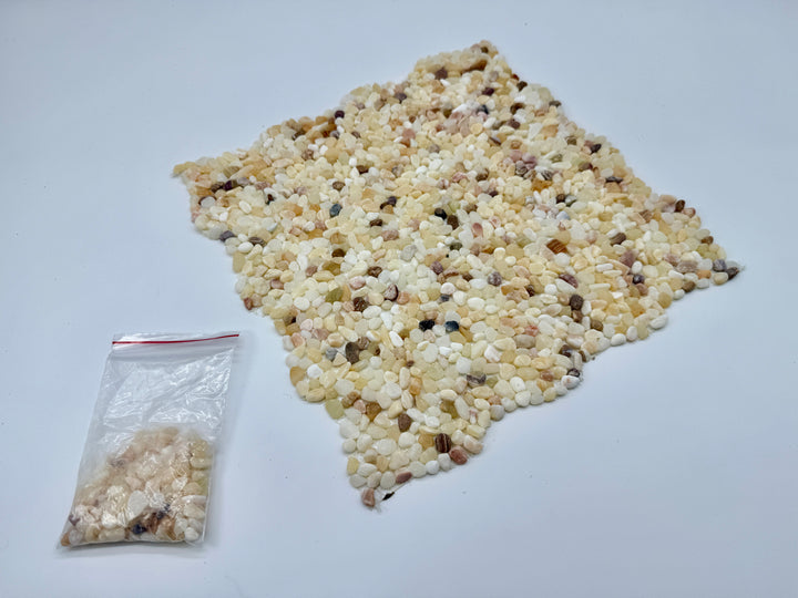 洗い出しシート 801(White jade stone) 2分 7-9mm 11枚入＋予備石/約1㎡ 4辺波型