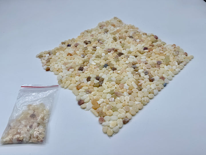 洗い出しシート 801(White jade stone) 3分 9-13mm 11枚入＋予備石/約1㎡ 1辺直線
