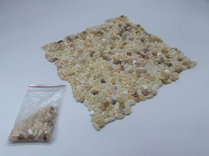洗い出しシート 801(White jade stone) 3分 9-13mm 11枚入＋予備石/約1㎡ 4辺波型