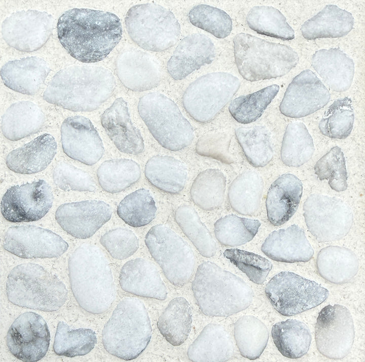 【在庫限り50％OFF】洗い出しシート 604(White Pebble) 3分 9-13mm 11枚入＋予備石/約1㎡ 4辺波型