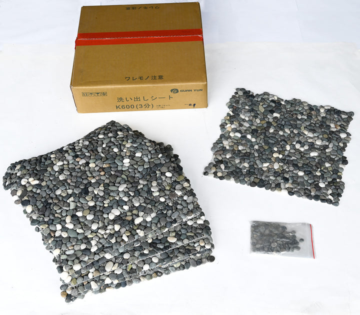 洗い出しシート 600K(Affnity Stone) 3分 9-13mm 11枚入＋予備石/約1㎡ 1辺直線